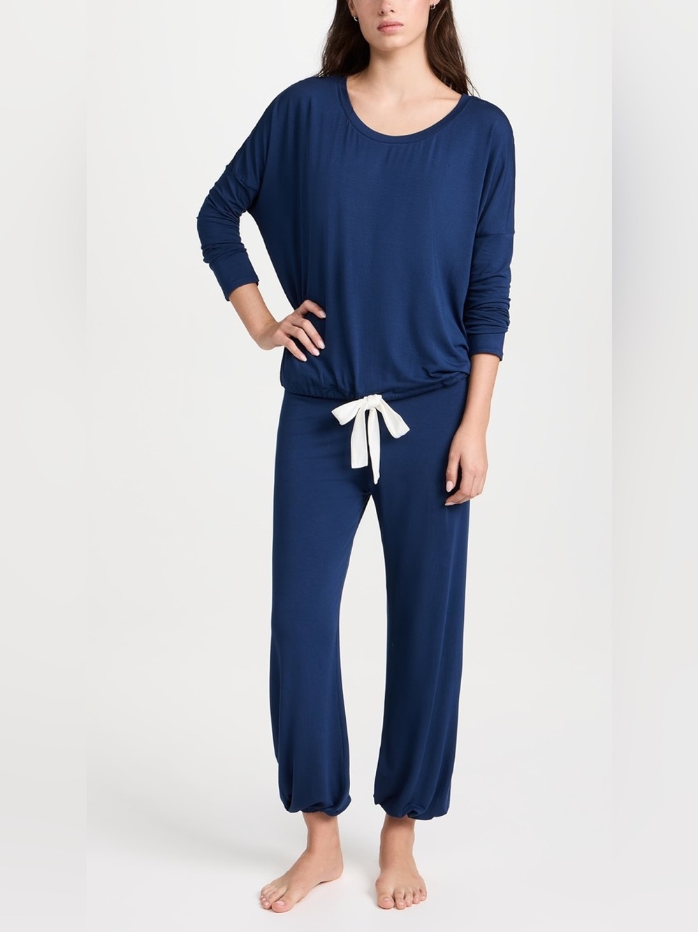Eberjey Gisele TENCEL™ Modal Slouchy PJ Set in Navy/Ivory -Small